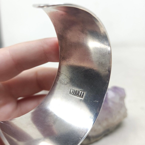 Jacob Hull Cuff Bracelet Silver Plate Ribcage Skeleton Denmark Brutalist RARE - Picture 5 of 12